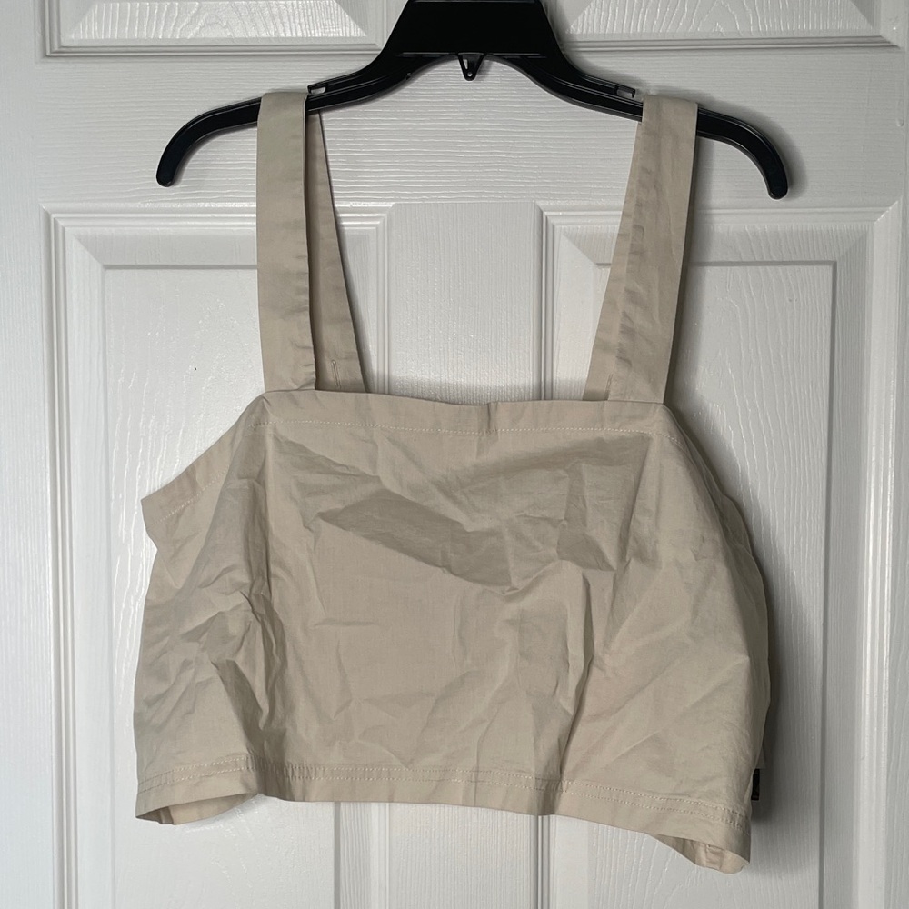 NWT Vans Lowell Cream Square-Neck Crop Top Tank Top 100% Cotton